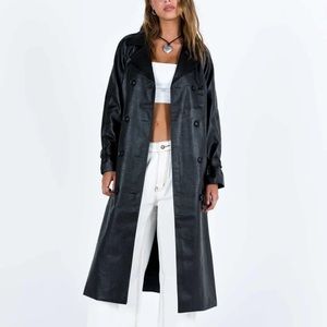 Princess Polly Montanna Faux Leather Trench Coat